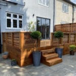 hard landscaping with raised terrace
