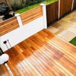 hard landscaping with decking and patio